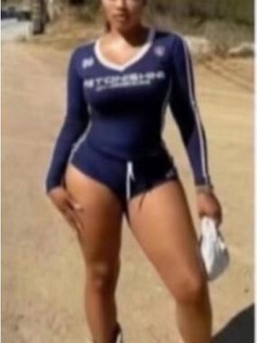 Navy Athletic Long-Sleeve Romper with Stripes